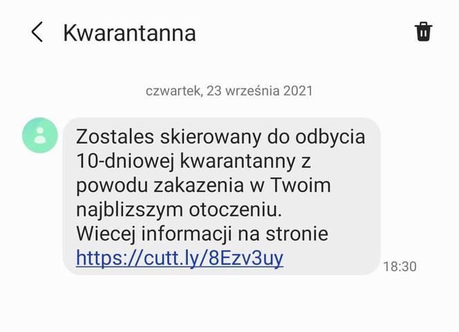 Fałszywe SMS-y z nałożenie kwarantanny
