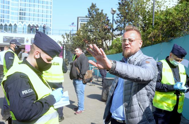 Paweł Tanajno, protest przedsiębiorców w Warszawie