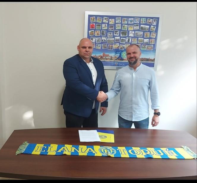 Maciej Kalkowski, nowy trener Elany Toruń i prezes Maciej Chrzanowski