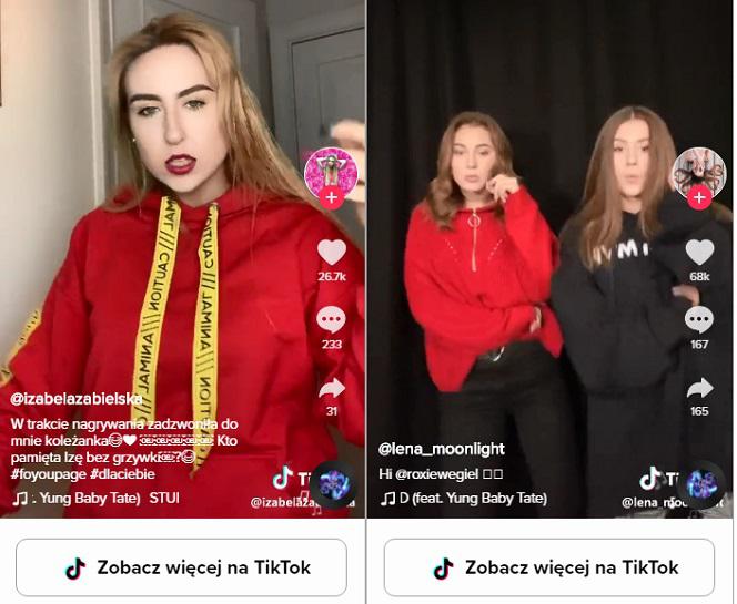 Lena Moonlight i Izabela Zabielska rozbujały fanów! BITWA TikToków do rapowego hitu