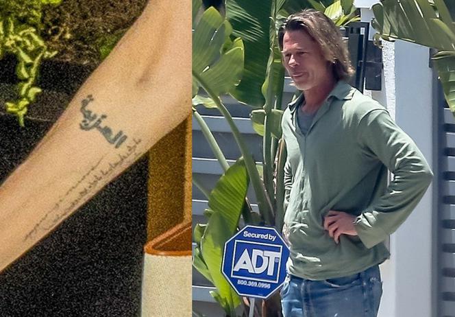 Angelina Jolie i jej tatuaż oraz Brad Pitt