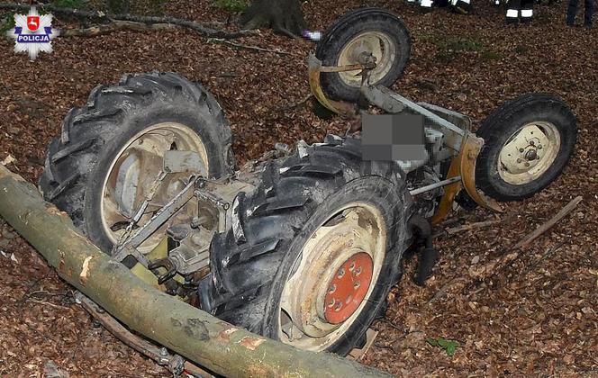 Śmiertelny wypadek w lesie. Przygnieciony traktorzysta zginął na miejscu