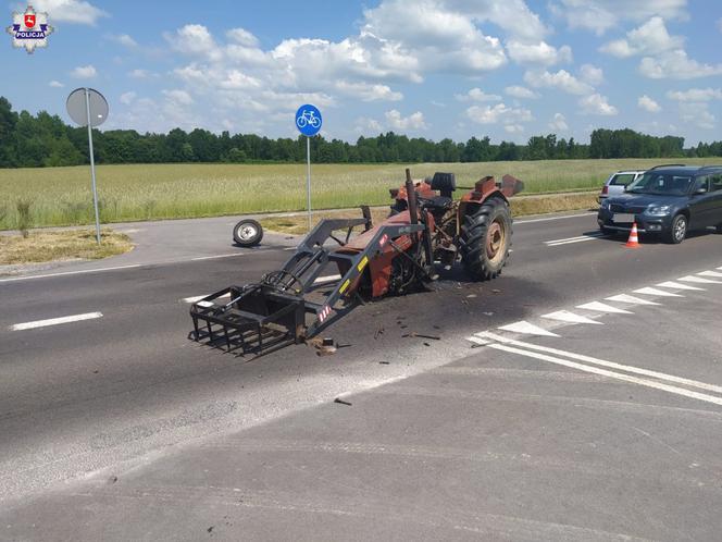 Zderzenie BMW i ciągnika rolniczego w Siemieniu