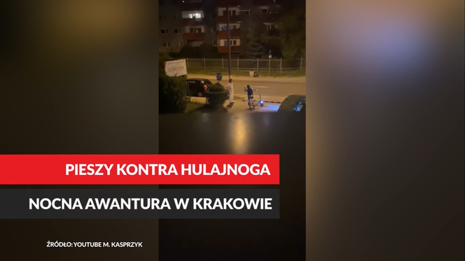 Pieszy kontra hulajnoga elektryczna. Nocna awantura na krakowskim osiedlu
