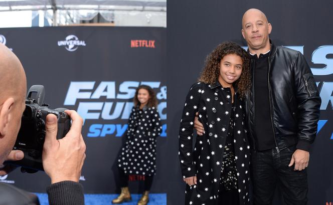 Vin Diesel i Similce Diesel na premierze Fast and Furious: Spy Racers