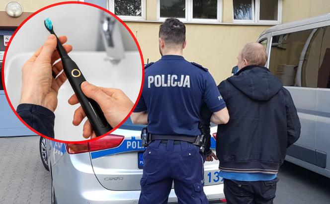 Kradł dla białych zębów. Nagrały go kamery