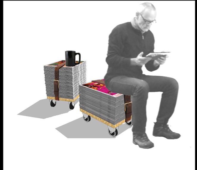 taboret z gazet