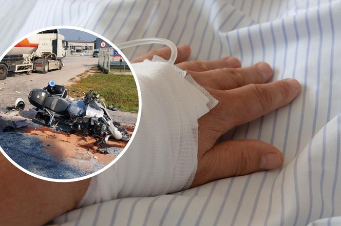 Pilnie potrzebna krew dla rannego w wypadku w Kozeninie policjanta!