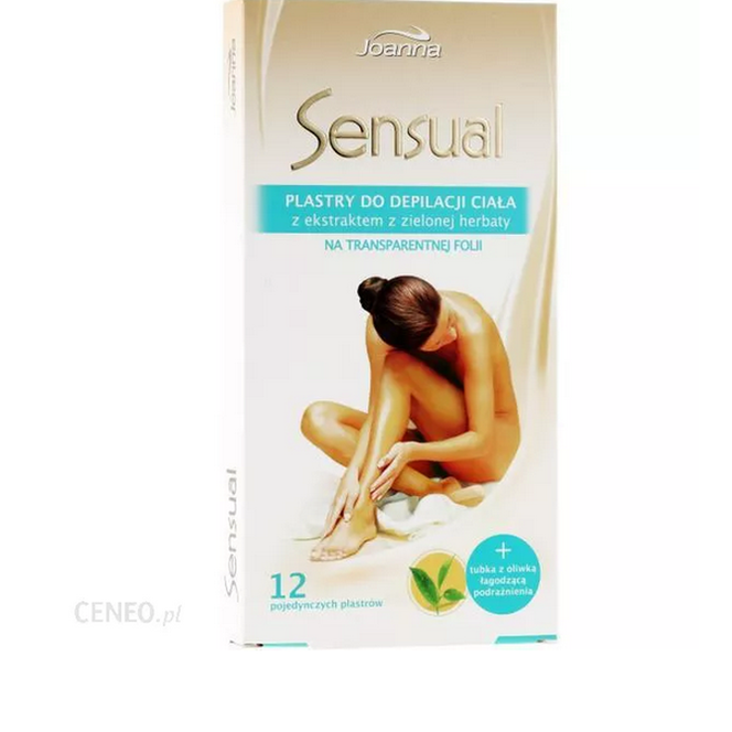 Joanna Sensual Plastry do Depilacji Ciała z Ekstraktem z Zielonej Herbaty 12 szt.