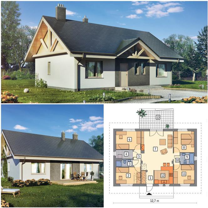 Projekt domu z poddaszem do adaptacji - Lubiany III
