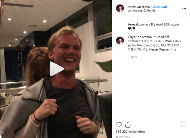 Prywatne nagranie Avicii'ego w sieci. Niepublikowane WIDEO ujawniła dziewczyna DJ-a