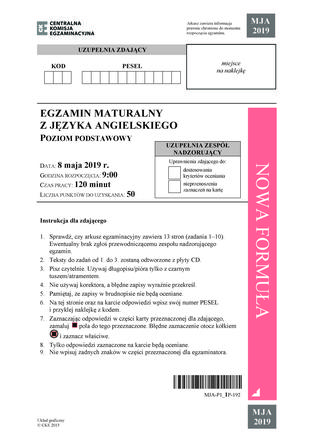 Matura 2019 - język angielski