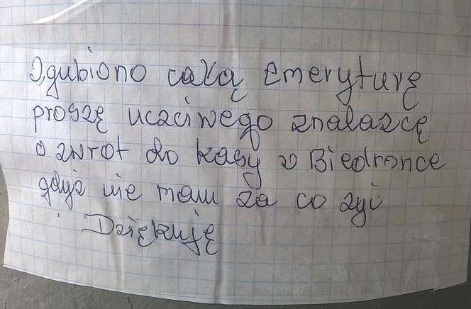 Poruszające ogłoszenie w Nowym Porcie