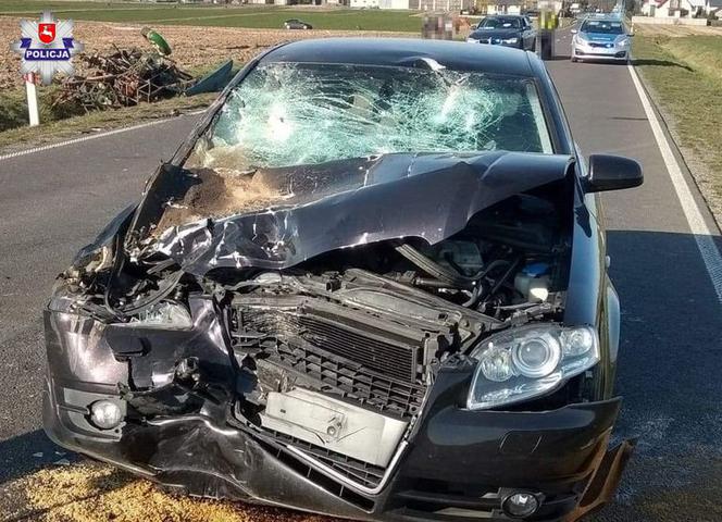 Audi grzmotnęło w ciągnik rolniczy
