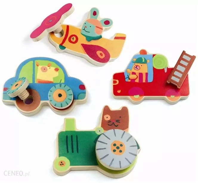 Djeco Puzzle Wkrętki Pojazdy