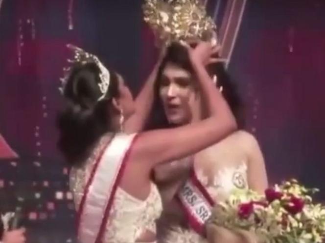 Miss Sri Lanki poturbowana na scenie. Złamała zasady konkursu