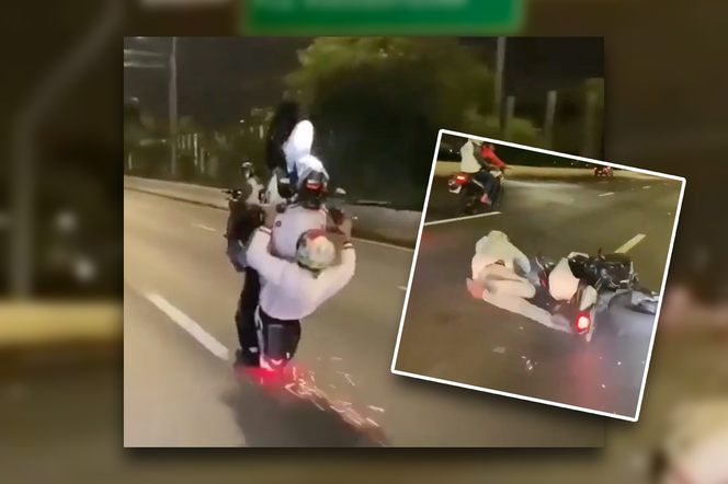 Motocyklista nie opanował maszyny