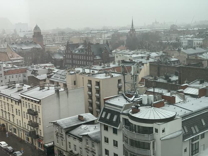 Pierwszy tej zimy śnieg w Poznaniu