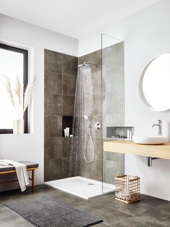 Zestaw prysznicowy z deszczownicą Tempesta 250 i podtynkową baterią Grohtherm, Grohe