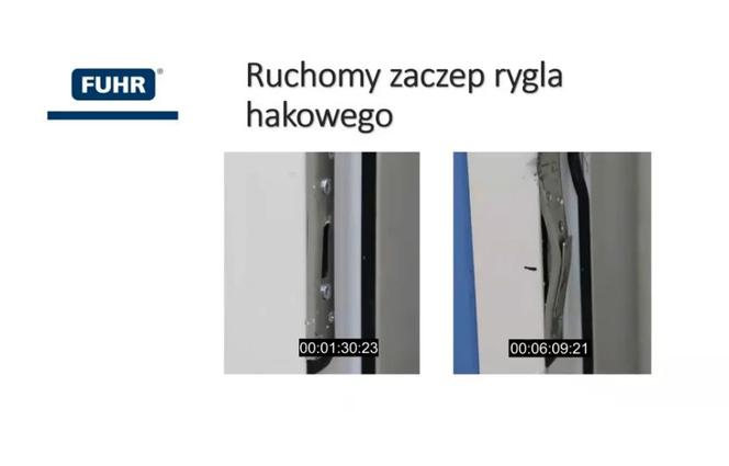 Ruchomy zaczep rygla hakowego firmy FUHR
