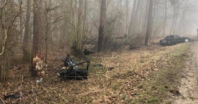 Poranna tragedia w powiecie pilskim. Auto zjechało z drogi i uderzyło w drzewo!