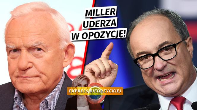 Leszek Miller i Czarzasty i napis MILLER UDERZA W OPOZYCJĘ!