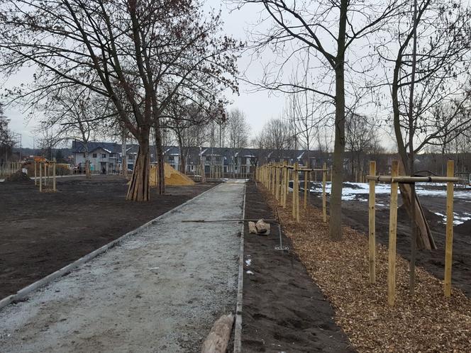 Przy ul. Unii Europejskiej w Lesznie powstaje nowy park