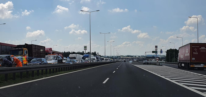 Wypadek na A1 w Żorach