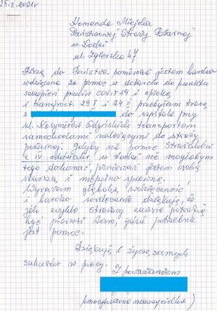 List z podziękowaniami