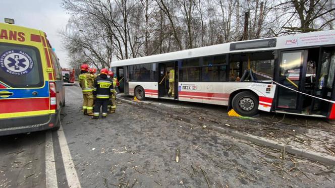 Wypadek W Jastrz Biu Zdroju Autobus Wjecha W Drzewo Kilka Os B