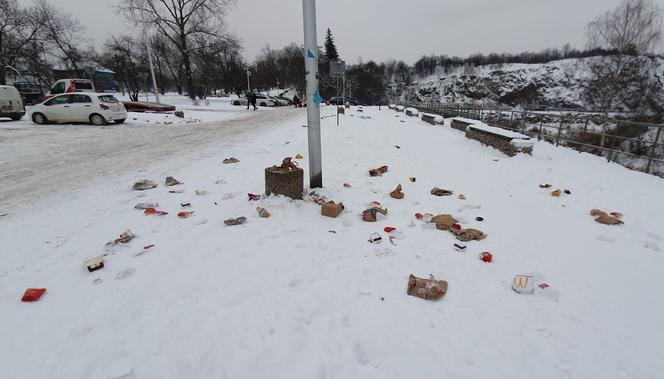 Wielka sterta śmieci na Kadzielni! PRYMITYWNE hordy żywiące się w...