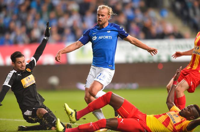 Ostatni mecz Lech – Korona zakończył się wygraną Kolejorza (2:1). Oba gole strzelił Christian Gytkjaer.