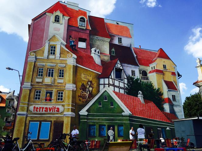 Trójwymiarowy mural na Śródce w Poznaniu