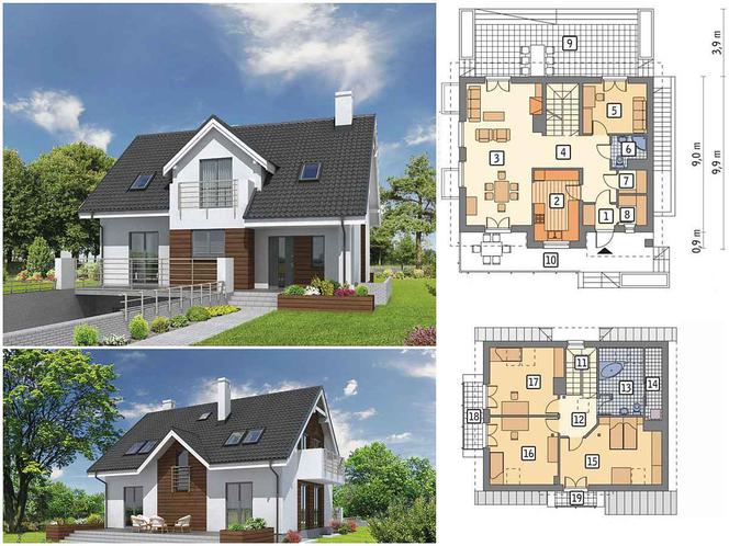 Wschód słońca - projekt domu z poddaszem użytkowym