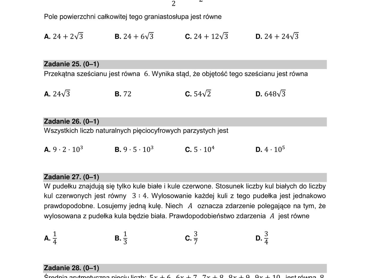 Matura Poprawkowa Matematyka Odpowiedzi Pytania Arkusze Cke