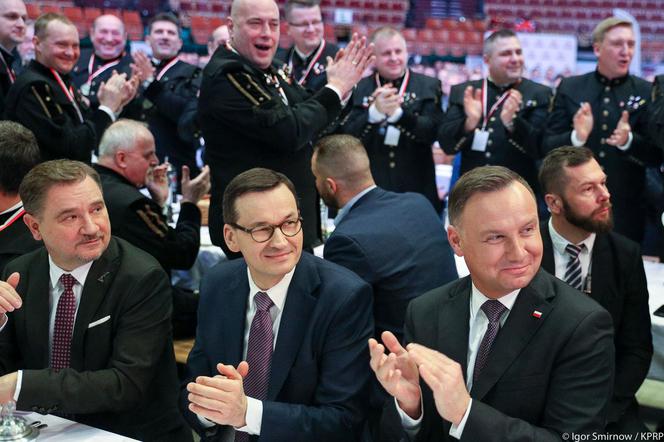 Piotr Duda_Mateusz Morawiecki_Andrzej Duda_górnicy