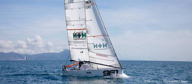 Michał Weselak na starcie Mini Transat