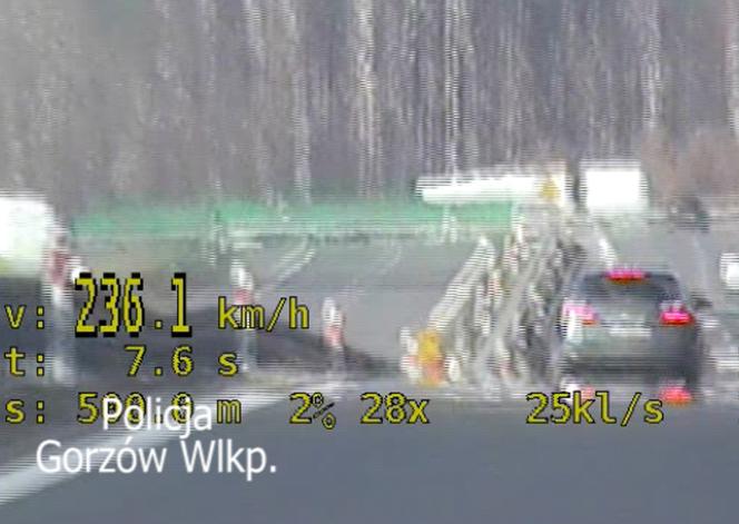 4000 zł grzywny za jazdę z prędkością 236 km/h