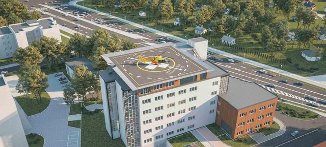Nowoczesny budynek szpitala przy ul. Arkońskiej w Szczecinie
