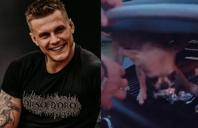 Alan Kwieciński z Warsaw Shore włożył psa do grilla