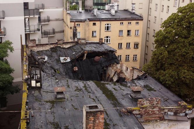 Zawalony budynek we Wrocławiu