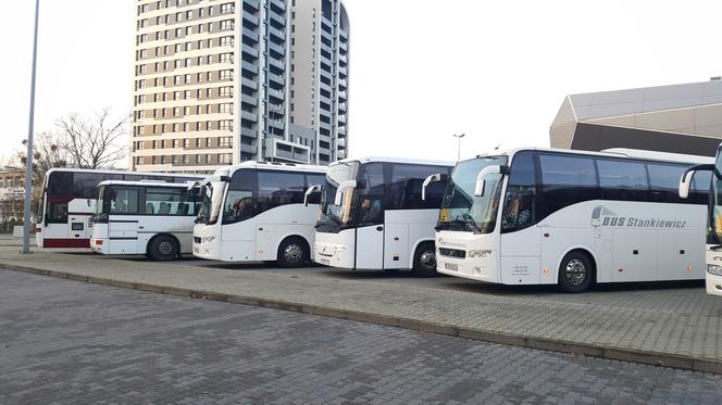 Protest przewoźników autokarowych w Bydgoszczy