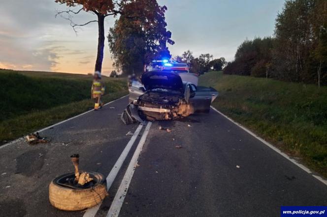Śmiertelny wypadek koło Barczewa. Dwie osoby nie żyją