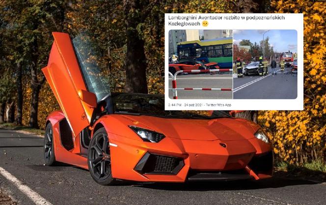 Wypadek Lamborghini w Poznaniu