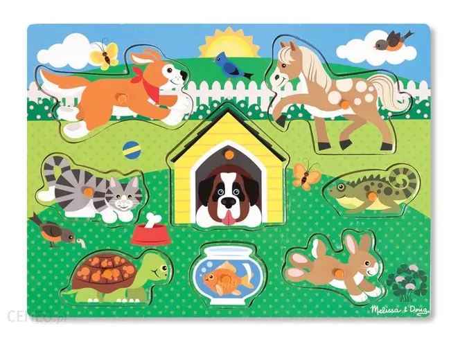 zwierzęta domowe puzzle dla 2-latków