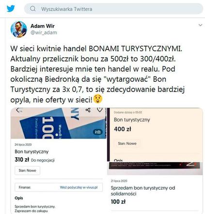 Czy można sprzedać bon turystyczny?