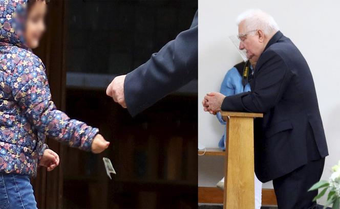 Lech Wałęsa na niedzielnej mszy