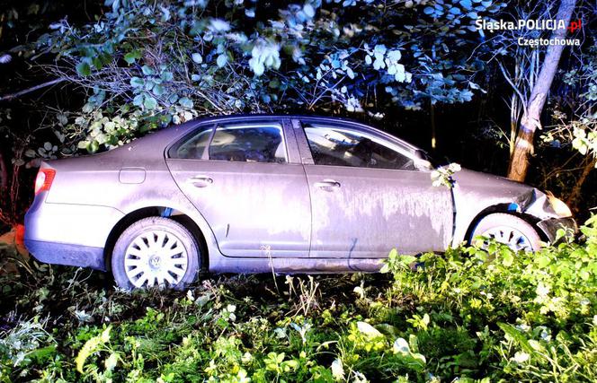 Wypadek w Koazakowie. Kierowca po pijaku wjechał do rowu