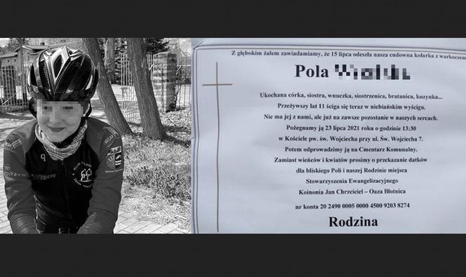 11-letnia Pola miała przed sobą całe życie... W piątek pogrzeb kolarki z warkoczem na cmentarzu w Kołobrzegu