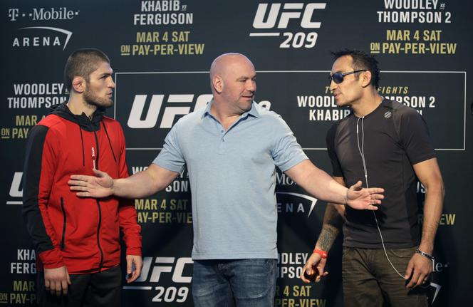 Khabib Nurmagomedov, Dana White i Tony Ferguson